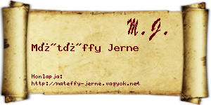 Mátéffy Jerne névjegykártya